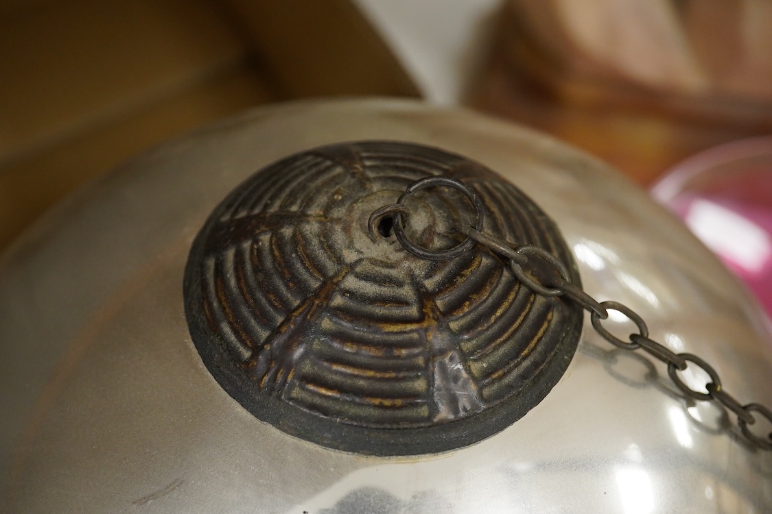 An early 20th century silver witches ball